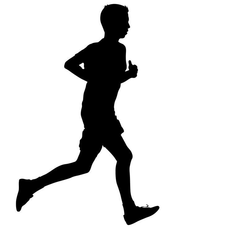 Vector silhouette of a cyclist male vector illustration