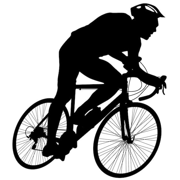 Vector silhouette of a cyclist male vector illustration