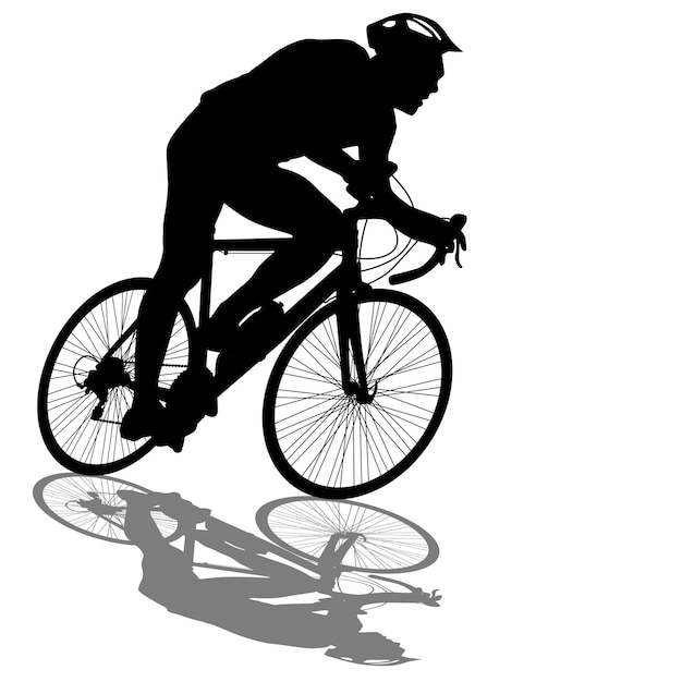 Силуэт мужской векторной иллюстрации велосипедиста