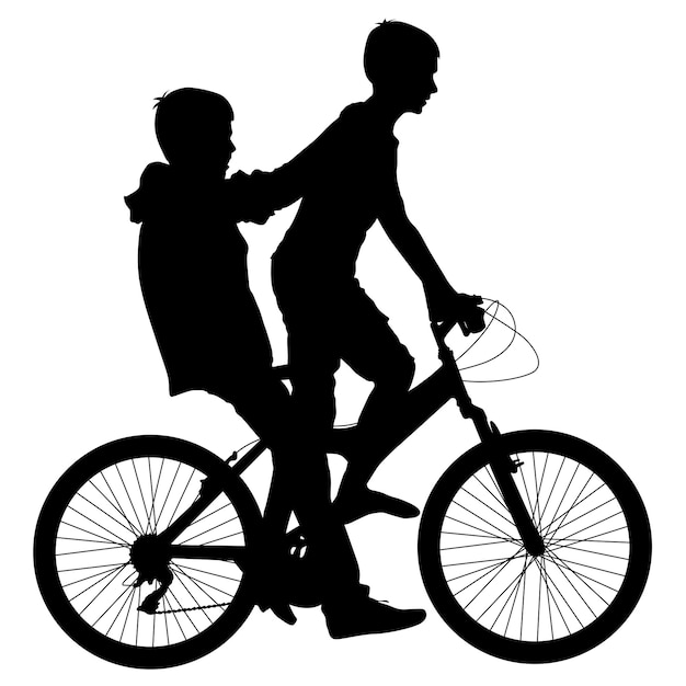 Silhouette of a cyclist male vector illustration