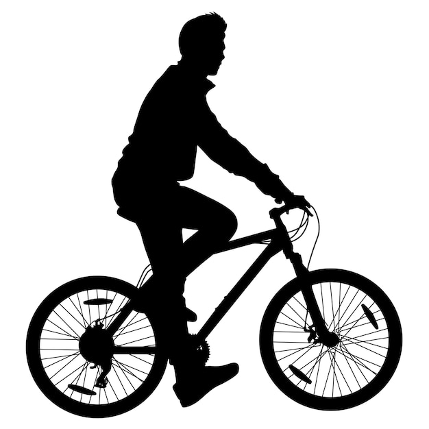 Silhouette of a cyclist male vector illustration