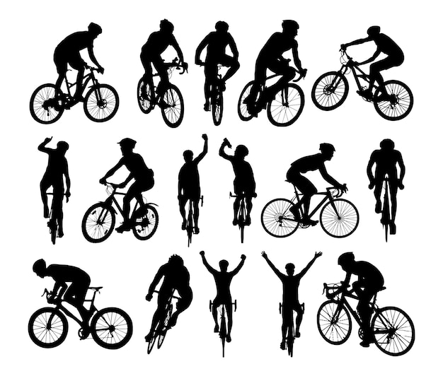 silhouette of a cyclist vector illustration