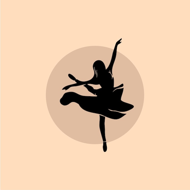 silhouette dance girl logo vector