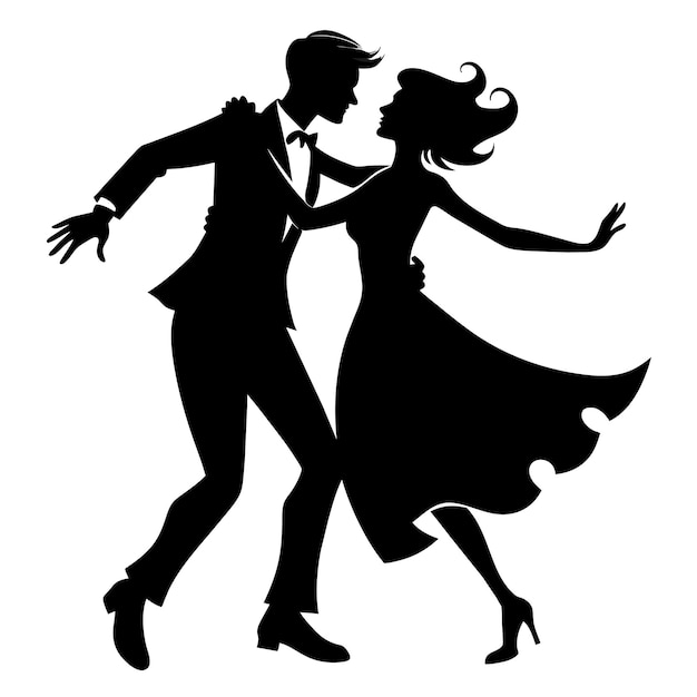 Vector silhouette of a dancing couple vector