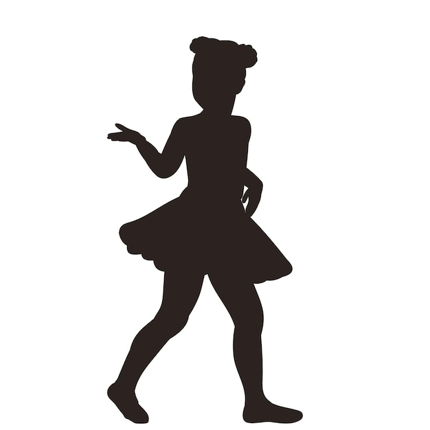 Silhouette of a dancing girl child