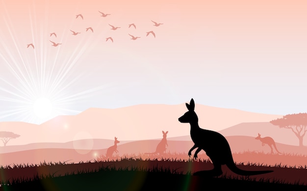 Silhouette of a deer standing on the time of evening