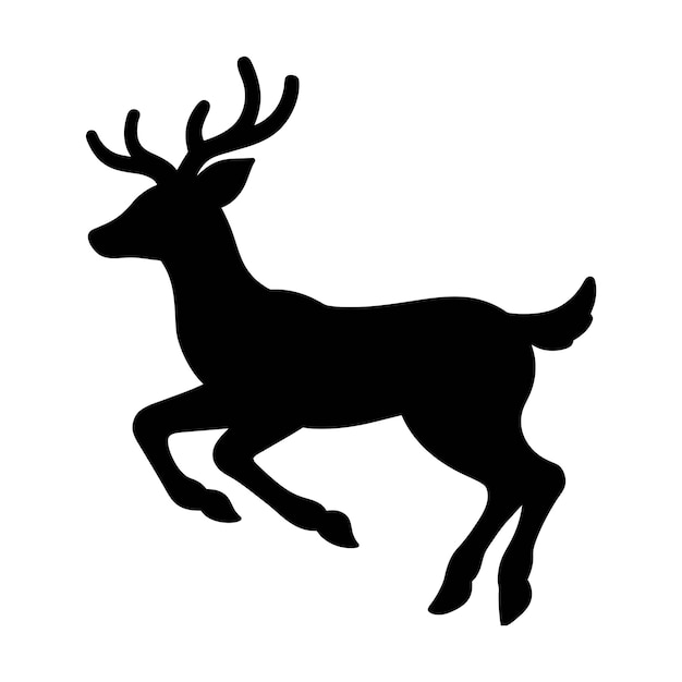 silhouette of a deer on white