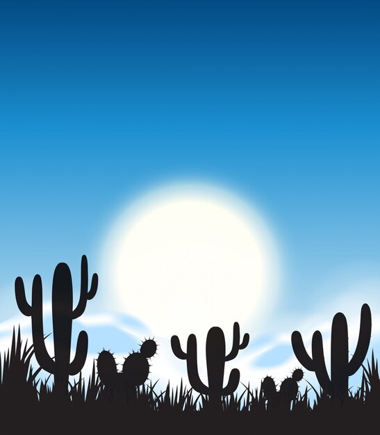 A silhouette desert scene