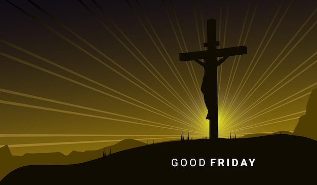 Vector silhouette design for jesus christ at good friday event