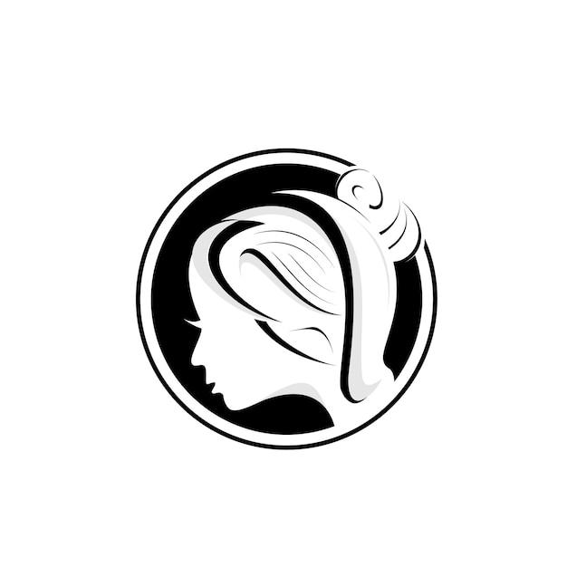 Silhouette design logo face woman