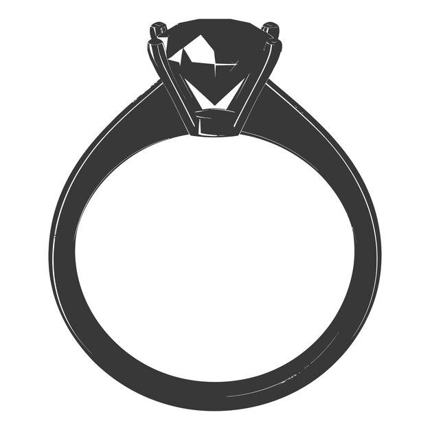 Vector silhouette diamond ring black color only full