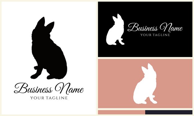 Vector silhouette dog dachshund logo template