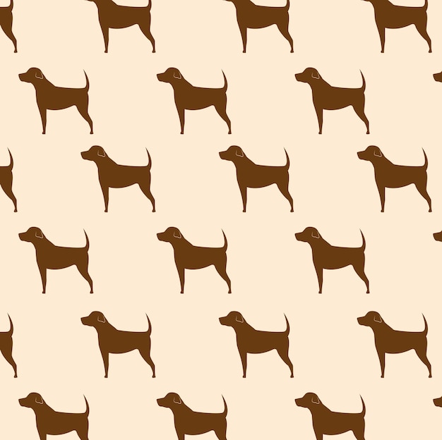 Vector silhouette dog seamless pattern icon design