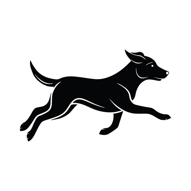 silhouette of dog on white background vector
