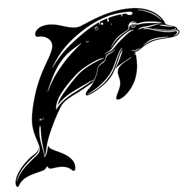 Silhouette dolphin black color only