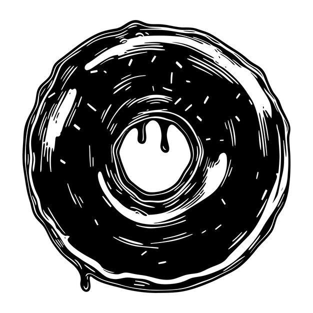Solo colore nero silhouette donut