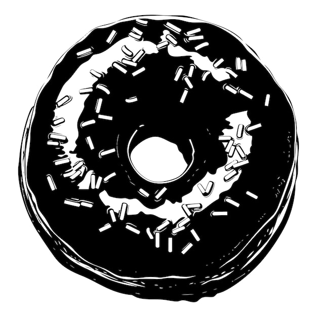 Silhouette donut black color only