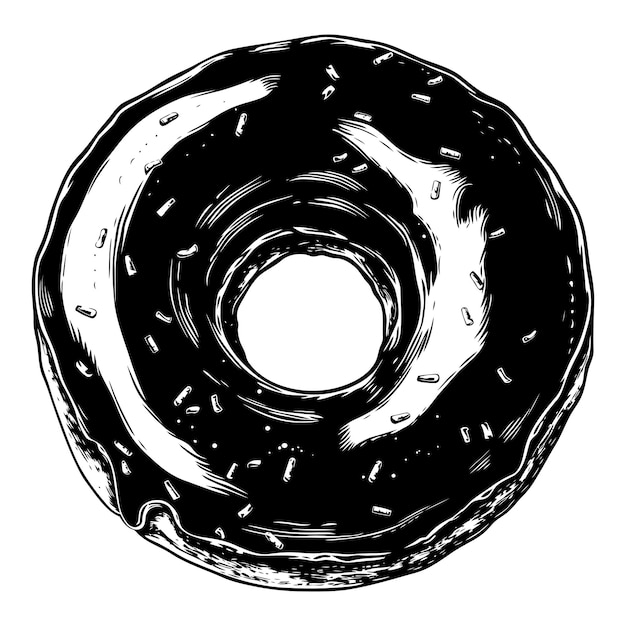 Silhouette donut black color only