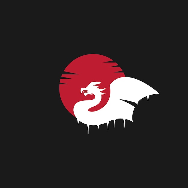 Vector silhouette dragon logo