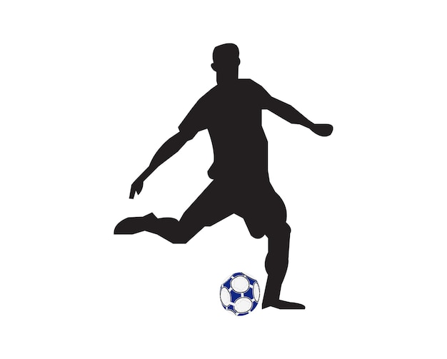 Silhouette drawing, white background,football man running back with a foodball