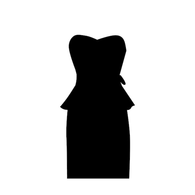 Silhouette dress on white background