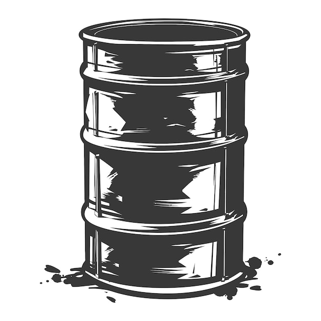 Vector silhouette of drum or barrel black color only