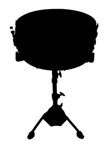シルエット ドラム楽器フラット スタイルのベクトル図