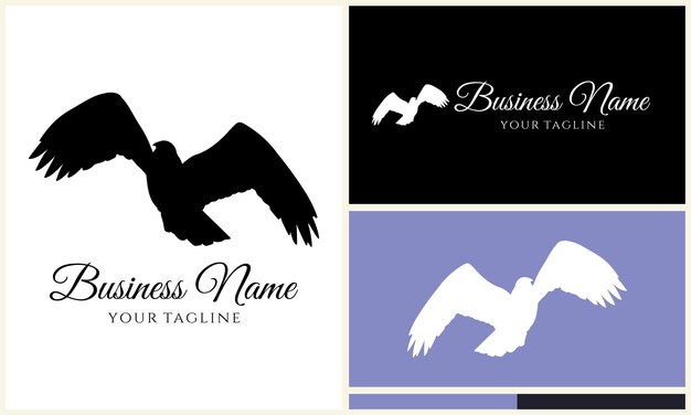 Vector silhouette eagle head logo template