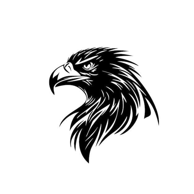 鷲の頭のシルエットは、シンプルでありながら非常にはっきりとした形をしており、鷲の頭であることを表しています。
