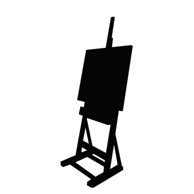 silhouette easel on a white background vector