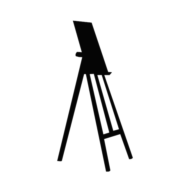silhouette easel on white background vector