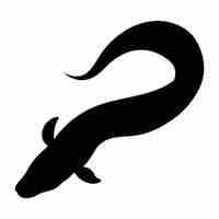 Vector silhouette of a eel fish on white