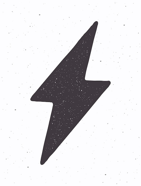 Vector silhouette of electric lightning bolt thunderbolt strike symbol vector illustration