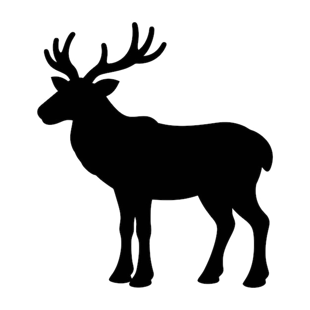 Silhouette of a elk animal on white