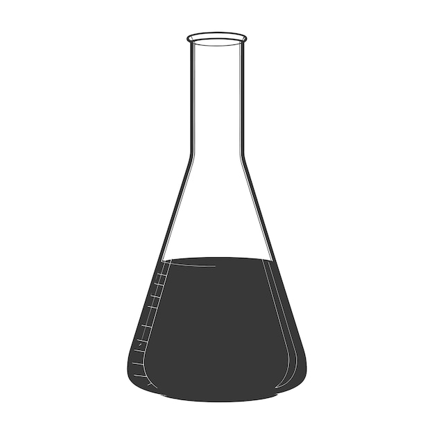 Vector silhouette erlenmeyer tube black color only