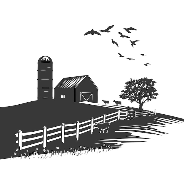 silhouette farm situation black color only