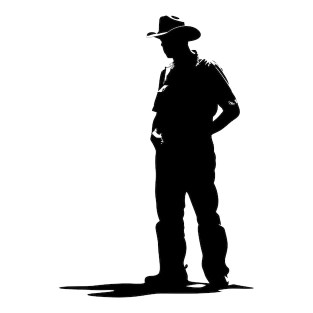 Vector silhouette farmer black color only full body