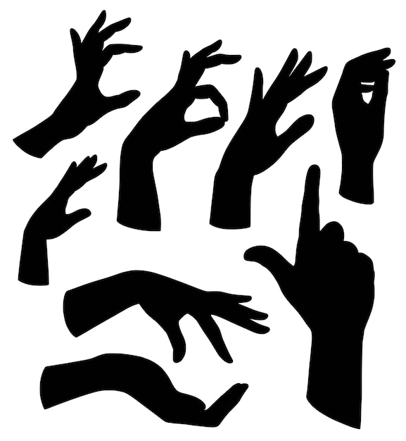 Vector silhouette of female hand gesture