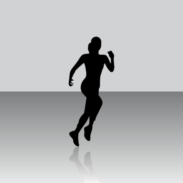 The Silhouette of a Female Running Athlete