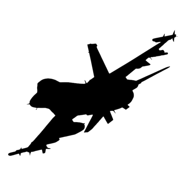 Vector silhouette of fighter jet vector