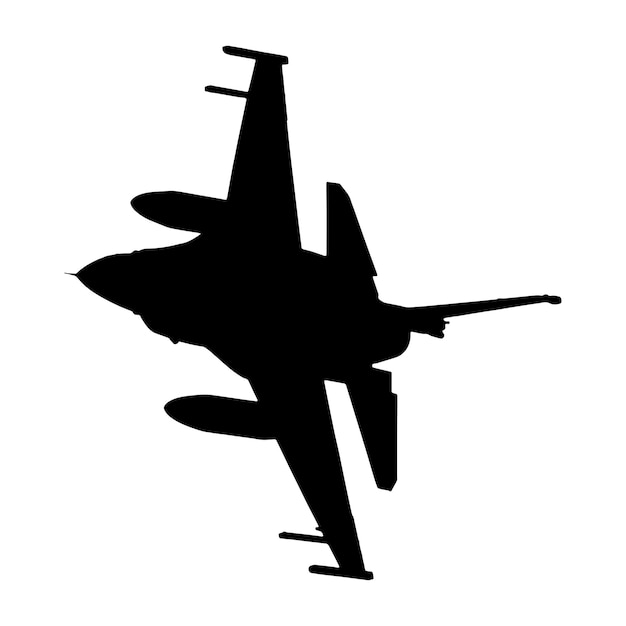 silhouette of fighter jet vector