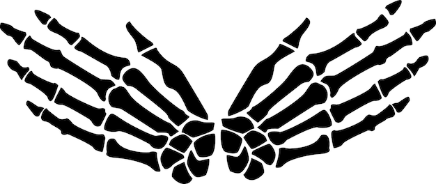 Silhouette Of Finger Bones Vector Image Isolated On Transparent Background