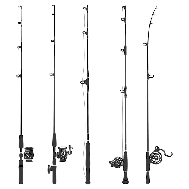 silhouette fishing rod full black color only