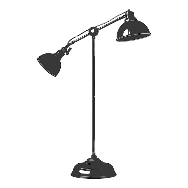 Vector silhouette floor lamp black color only