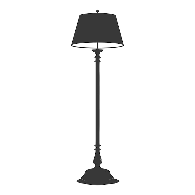 Vector silhouette floor lamp black color only