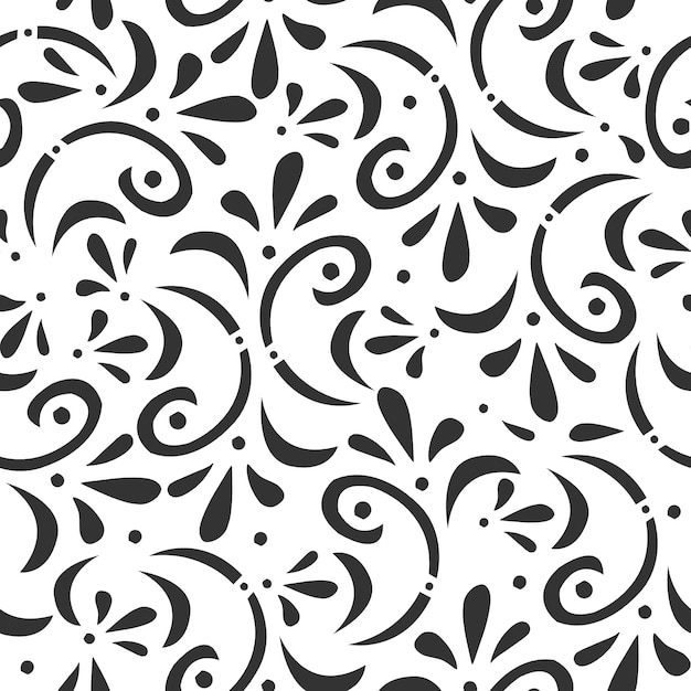 Silhouette of a floral pattern seamless cut file vector black and white