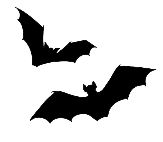 Vettore silhouette di pipistrello volante mascotte animale mammifero notturno per halloween