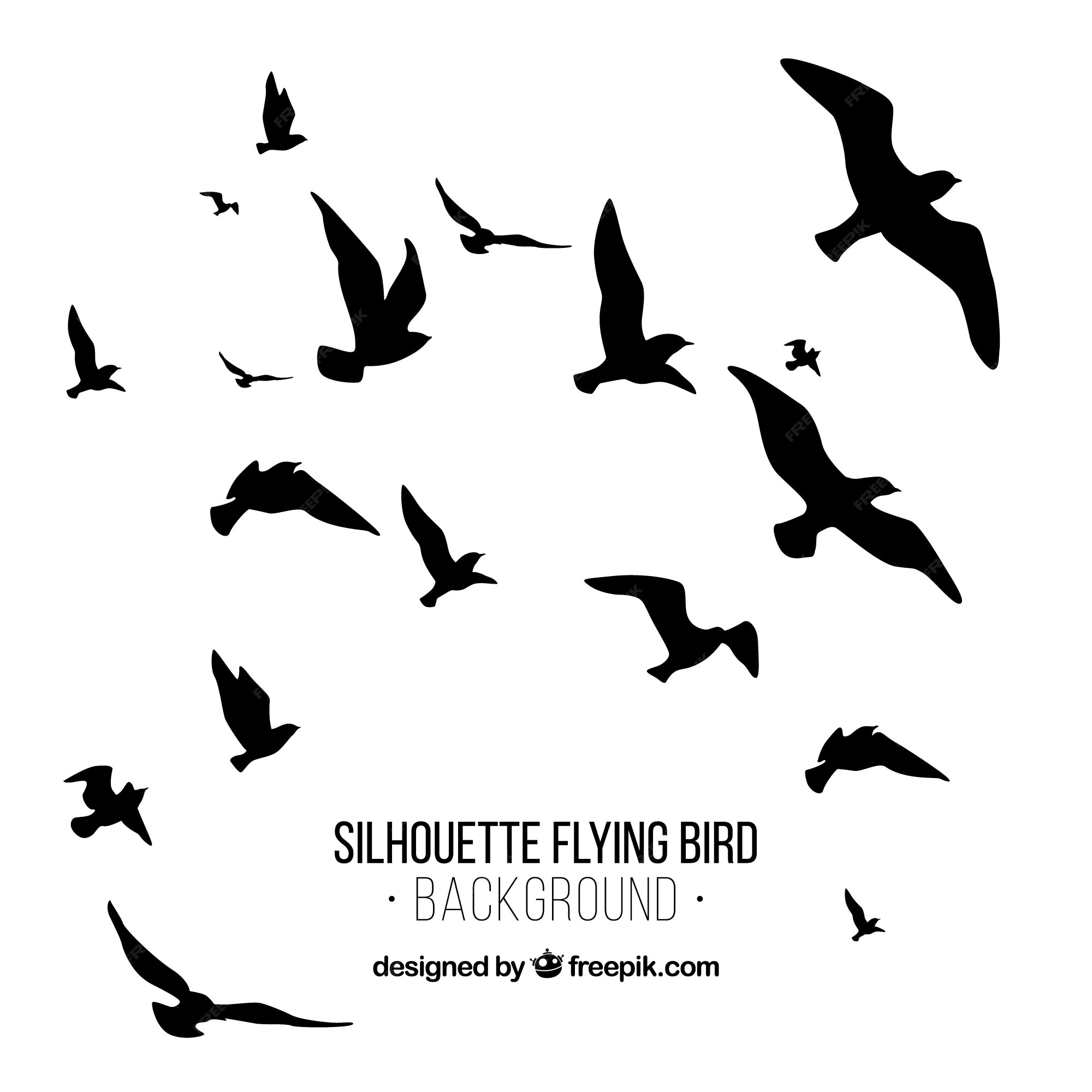 Premium Vector | Silhouette flying bird background