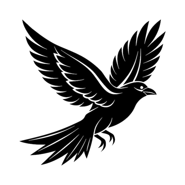 Vector a silhouette flying bird black and white logo vector clip art