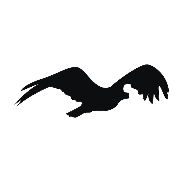 A silhouette of a flying eagle with the word eagle on it.